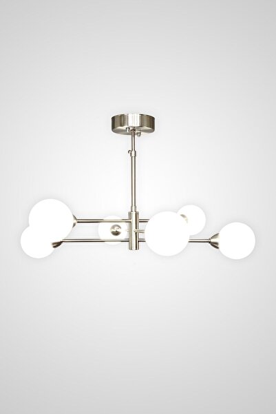 Fivorno Aydınlatma Bubble Line 6 Kollu Mat Krom Kaplamalı G9 Duylu Sarkıt Avize