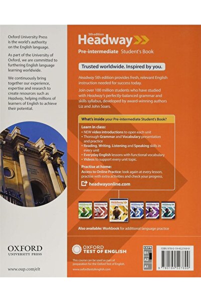 OXFORD UNIVERSITY PRESS Headway Pre-Intermediate Students Book with Online Practice + Workbook without Key (5.Edition)