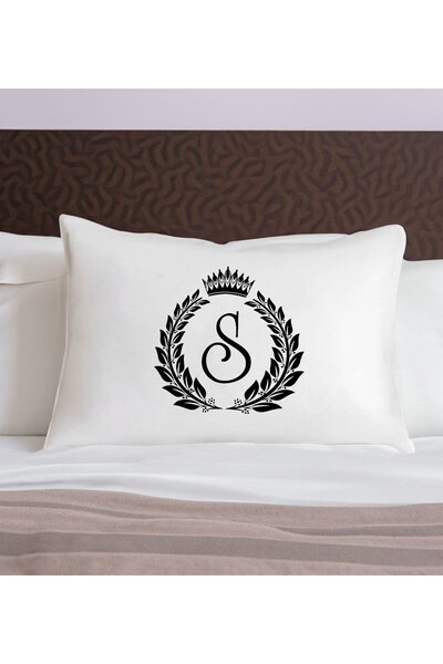 Bk Gift Kişiye Özel Baş Harfli Tasarımlı Pamuklu Yastık Kılıfı-3 50x70cm , Se...