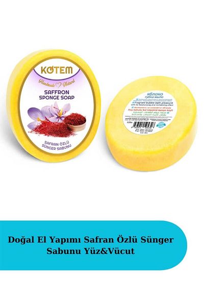 paksa Natural Saffron Extract Sponge Shower Soap - 125 Gr Skincare Handmade