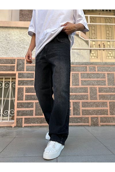 XPUPPET Ασπρόμαυρο Vintage Extra Loose φαρδύ παντελόνι