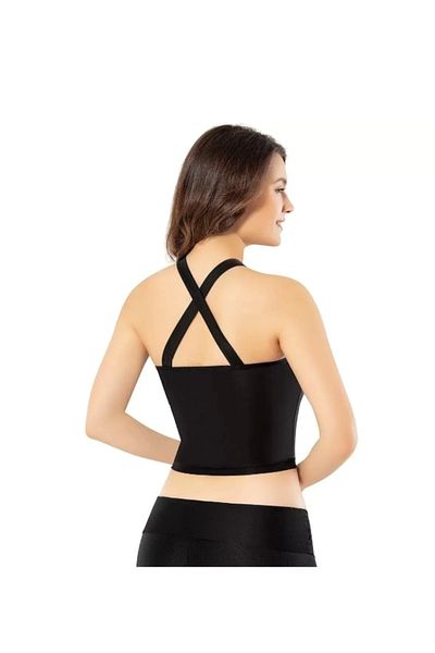 POLYMOOD Tulle Crop Tank Top - With Cross Strap and Chest Pad