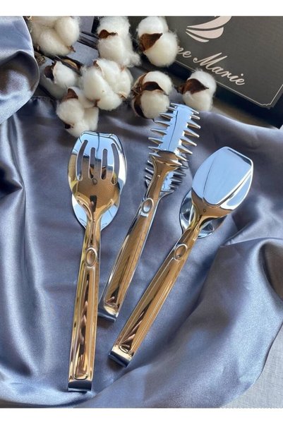 Dame Marie Luxury Stainless Steel Tongs Set 3 Pieces