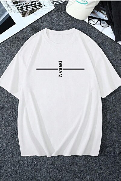 PALPİTO Unisex beli san Štampano Oversize kroj T-shirt