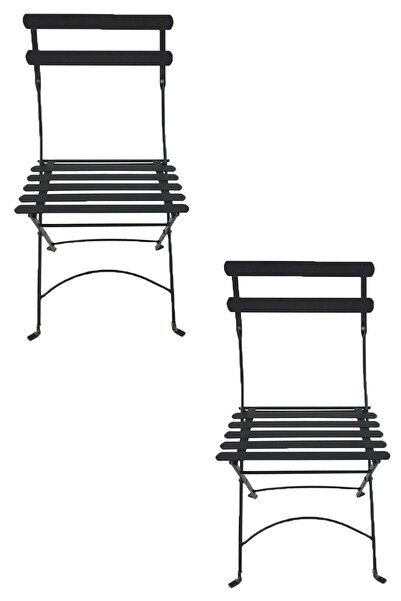 sandalyecafesi 2 Adet Katlanır Bahçe Balkon Teras Metal Katlanır Sandalye