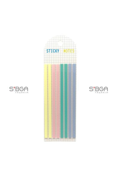 sibga tasarım Thin Long Strip Transparent Colored Postit Post-it Post ItBookmark Bookmark Postit Sticker 160 Sheets
