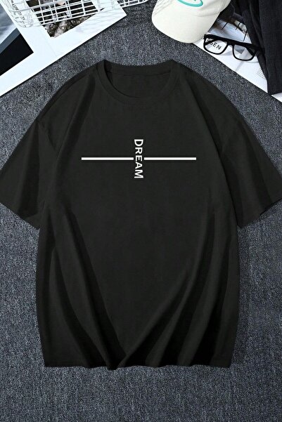 PALPİTO Unisex crni san Štampano Oversize kroj T-shirt