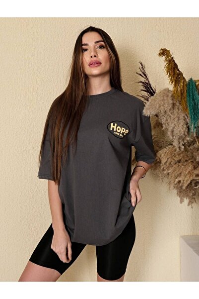 PALPİTO Ženska Smoked Hope Štampano Oversize kroj T-shirt