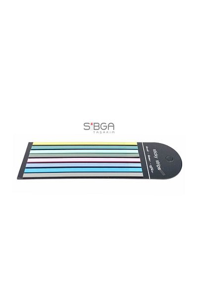 sibga tasarım Thin Long Strip Transparent Colored Postit Post-it Post ItBookmark Bookmark Postit Sticker 160 Sheets