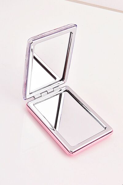 Genel Markalar Kelebek Tasarımlı Simli Küçük Cep Makyaj Aynası