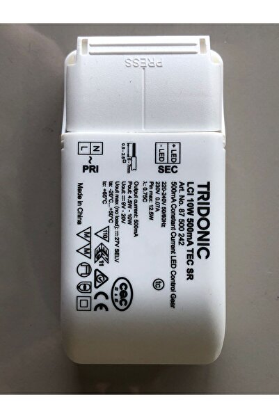 TRIDONIC 5 ADET TRIDONIC LED DRİVER  LCI 10W 500mA  TEC SR