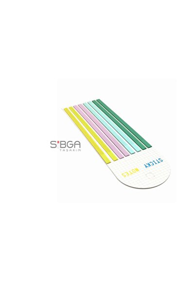 sibga tasarım Thin Long Strip Transparent Colored Postit Post-it Post ItBookmark Bookmark Postit Sticker 160 Sheets