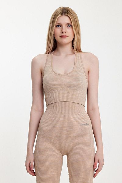 Penyelux Cream Colored Seamless Women's Sports Bra - Supporting and Covered
