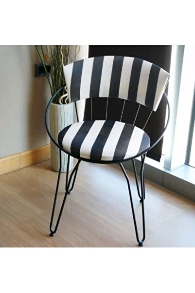 sandalyecafesi Sandalye Cafesi Istanbul Sandalye Zebra Desenli Metal Ayaklı S...