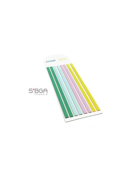 sibga tasarım Thin Long Strip Transparent Colored Postit Post-it Post ItBookmark Bookmark Postit Sticker 160 Sheets