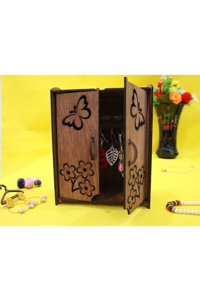 PIXEL HEDİYELİK EŞYA Ahşap Mini Takı Dolabı