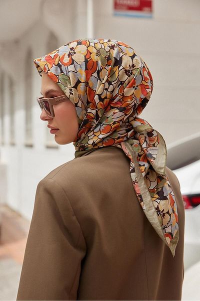 Şalland Baroq Pattern Scarf Maleficent Khaki Green