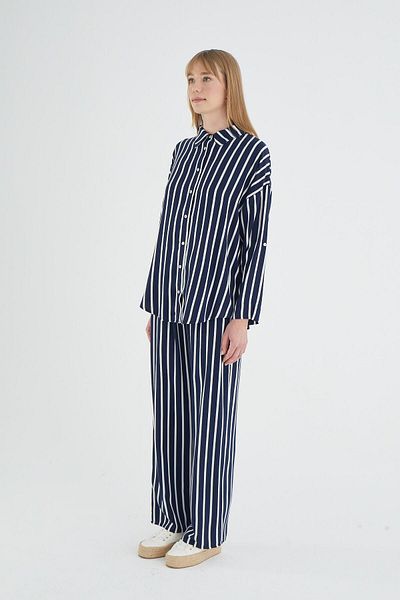 GİZZEY Σετ γυναικείο μακρυμάνικο παντελόνι Navy Blue - C5T6N1O12
