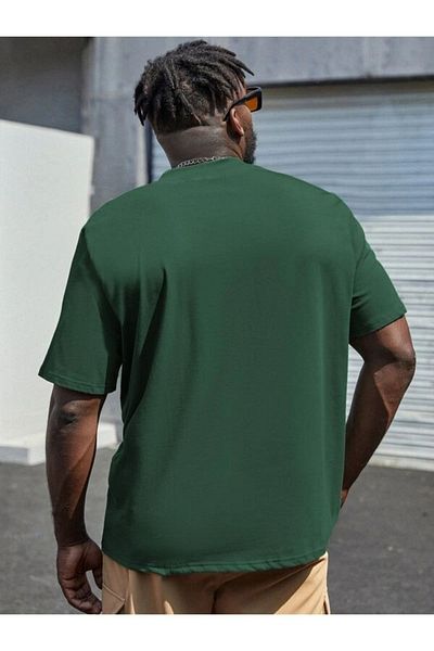 PALPİTO Ανδρικό μπλουζάκι Nefti Green Vertical Printed Oversize