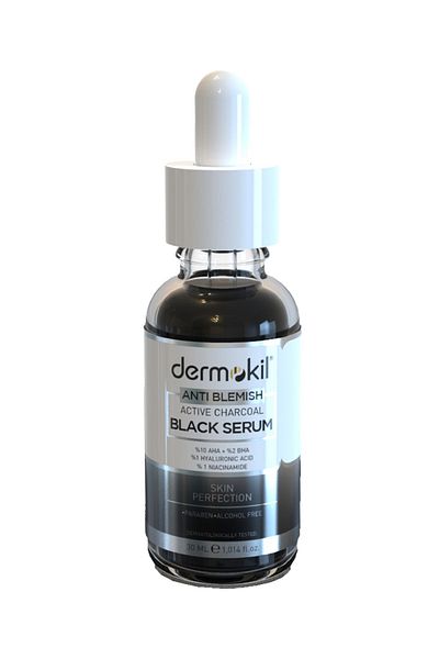 Dermokil Anti Blemish Active Charcoal Black Serum 30 Ml