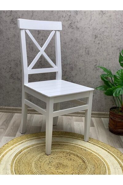 sandalyecafesi Kuzet Vintage Tarzı Bahçe Balkon Teras Ahşap Lake Beyaz Cilalı...