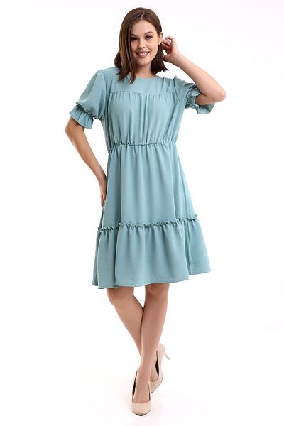 akgül giyim First Spring and Summer New Season Elastic Dress Model with Sleeves and Waist