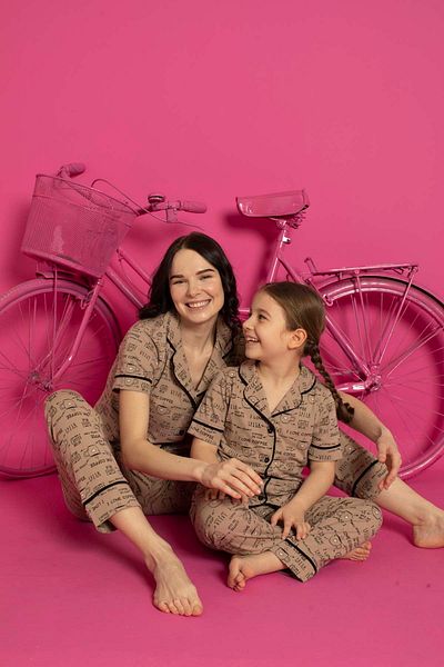 ELİTOL Set de pijama cu nasturi din lycra din bumbac