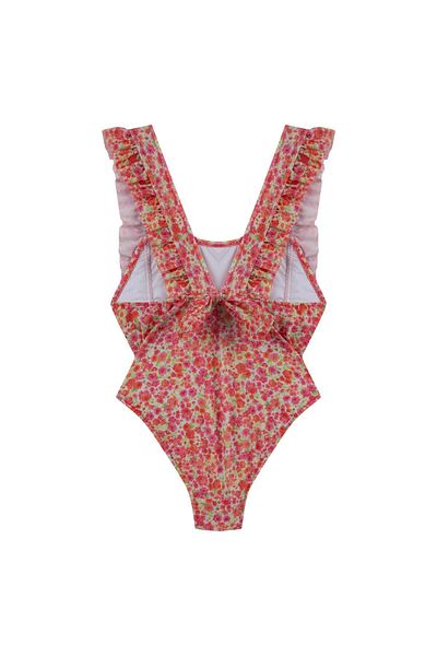AQUELLA Girl's Flower Pattern Swimsuit