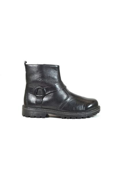 Raker 9105 Γνήσιες Δερμάτινες Μαύρες Μπότες για αγόρι με μακριά φερμουάρ