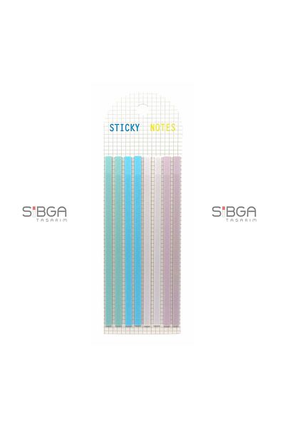 sibga tasarım Thin Long Strip Transparent Colored Postit Post-it Post ItBookmark Bookmark Postit Sticker 160 Sheets
