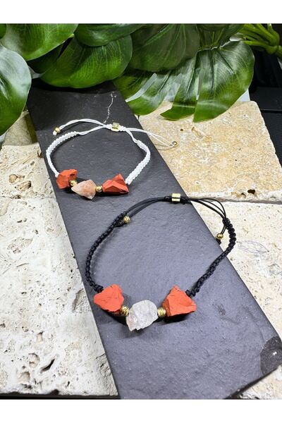 ERU JEWELLERY Sakral Çakra - Doğal Taş 925 Ayar Gümüş Toplu Paraşüt Ipi Örme ...