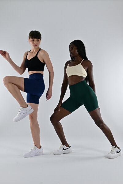 OQRA Victoria Dark Navy - شورت رياضي لراكبي الدراجات النارية بدون خياطة