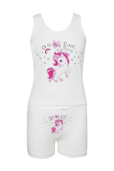 Miss Blue Moon Thick Strap Children's Undershirt 4-Piece 6710