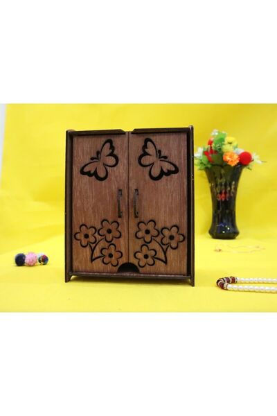 PIXEL HEDİYELİK EŞYA Ahşap Mini Takı Dolabı