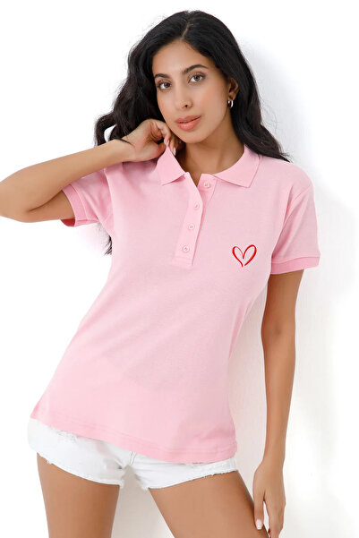 C&C OKULCUNUZ Μπλουζάκι Polo Neck Heart Printed - Καθιστή μέση