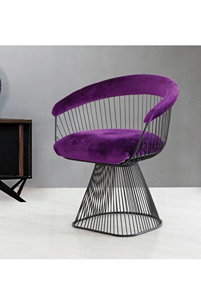 sandalyecafesi Platner Siyah Metal Ayaklı Sandalye Blu1804