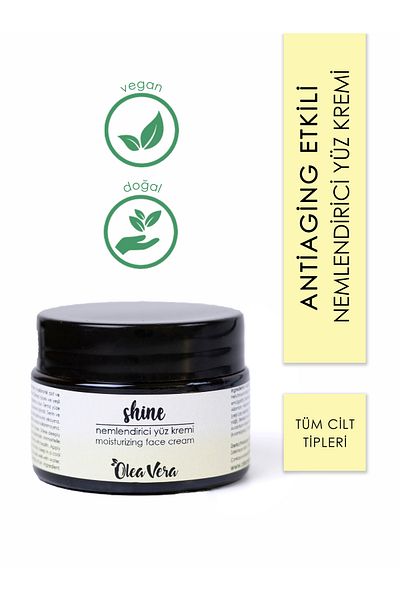 Olea Vera Shine Natural Hyaluronic Acid Moisturizing Face Cream - Antiaging Effect, All Skin