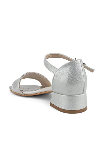 Cici Bebe Ayakkabı Silver Mother of Pearl Evening Dress for Girls - Elegant Slip and Sole High Heels