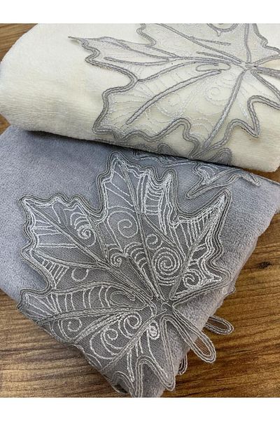 Çeyiz Bahçesi Πετσέτα χεριών και προσώπου Clover Velvet Γκρι 50/90cm