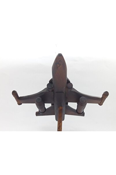 Genel Markalar Nurtakı F16 Savaş Uçağı Maketi Ayaklı El Yapımı Ahşap Dekoratif Obje Uçak