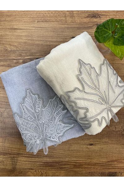 Çeyiz Bahçesi Πετσέτα χεριών και προσώπου Clover Velvet Γκρι 50/90cm