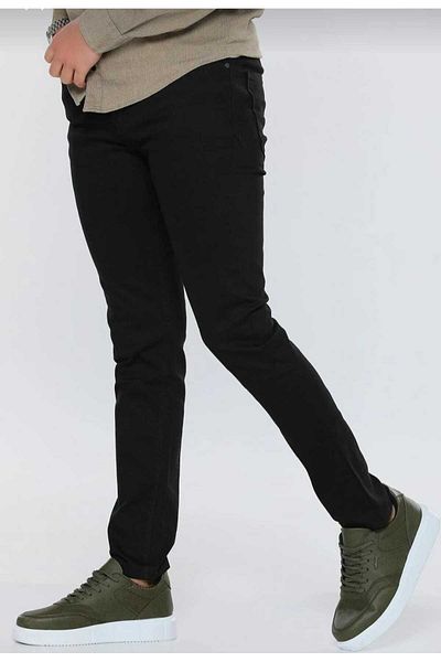 KING SEZAR Μαύρο ανδρικό τζιν Lycra Slim Fit