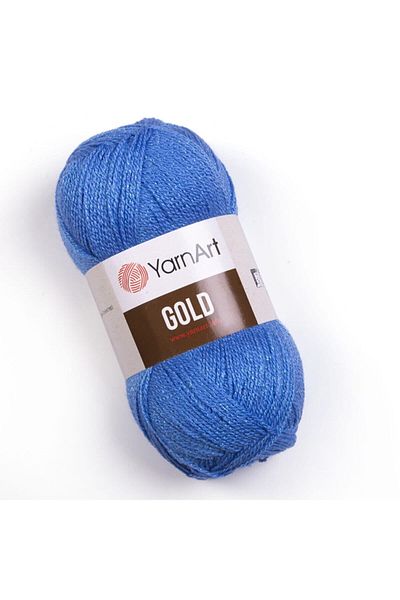 Yarnart Aur - Ață de tricotat manual cu sclipici Albastru-9376