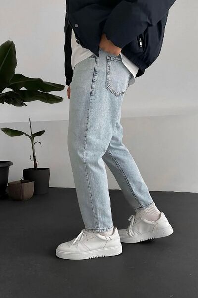 BDRMAN Boyfriend Açık Mavi Taşlamalı Kot Pantolon