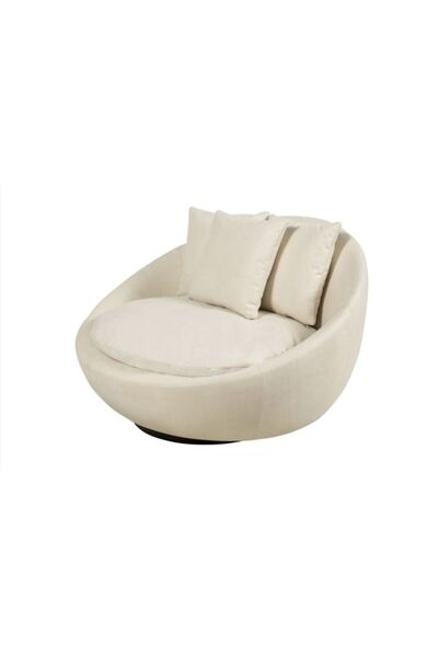 S Home Design Concept Gubi 360 Derece Döner Berjer (MİNDERLİ), Babyface, Kırık Beyaz