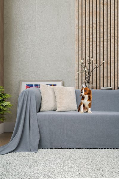 Latuda Concept Αντιολισθητικό κάλυμμα καναπέ 175x300 Microfiber - Αναστρέψιμο, Γκρι σάλι καναπέ