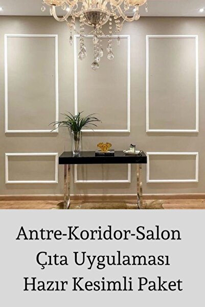 Genel Markalar Dekoratif Boyanabilir Strafor 4 Cm Duvar Çıtası 6 Adet Hazır Kesimli Çerçeve Paketi