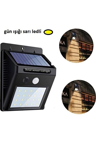 Tahtakale Dünyası Hareket sensörlü 20 ledli solar aydınlatma güneş enerjili k...