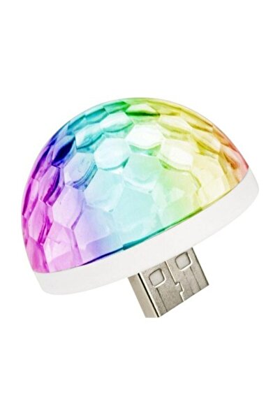 KEYWİN Ledim Müziğe Ve Sese Duyarlı Usb Girişli Araç Içi Mini Disko Topu Parti Android