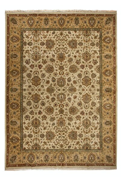 Tekin 275x360 cm Yeni El Yapımı Bej Uşak Halısı, %100 Yün ve Doğal Boyalardan...